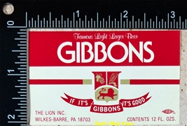 Gibbons Beer Label