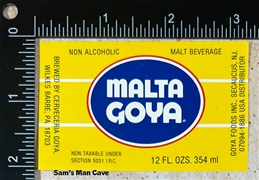 Malta Goya Malt Beverage Label