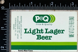 P&Q Light Lager Beer Label