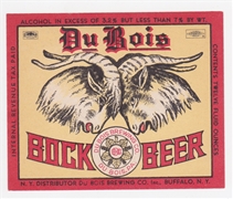 Du Bois Bock Beer IRTP Beer Label