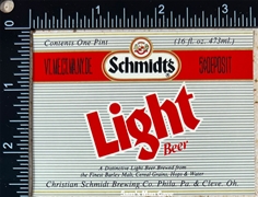 Schmidt's Light Beer Label