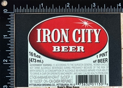 Iron City Beer Label