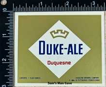 Duke-Ale 7 oz Beer Label
