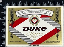 Duke 12 oz Beer Label