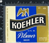 Koehler Pilsener Beer Label