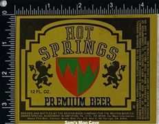 Hot Springs Premium Beer Label