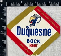 Duquesne Bock Beer Label