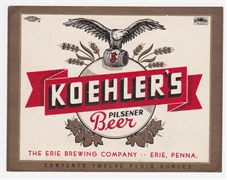 Koehler's Pilsener Beer Label