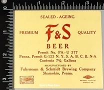 F&S 1/4 Keg U Permit Beer Label