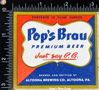Pop's Brau Premium Beer Label