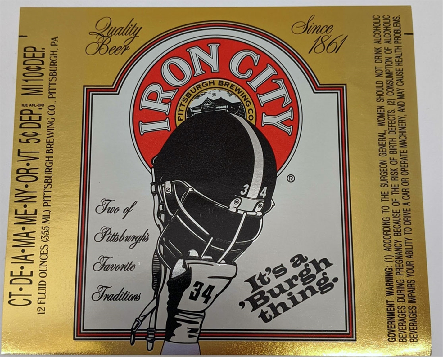 Iron City It's a 'Burgh thing Beer Label