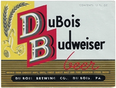 Du Bois Budweiser Beer Label