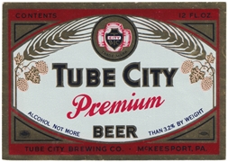 Tube City Premium Beer Label