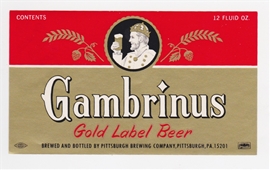 Gambrinus Gold Label Beer Label