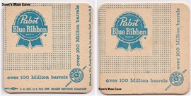 Pabst Blue Ribbon Over 100 Million barrels Beer Coaster