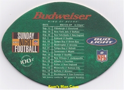 Budweiser Bud Light Sunday Night Monday Night Football Coaster