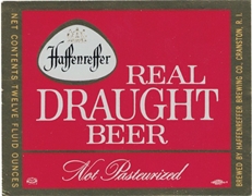 Haffenreffer Real Draught Beer Label
