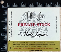 Haffenreffer Private Stock Malt Liquor Label