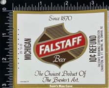 Falstaff Beer Michigan 10¢ Refund Label