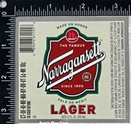 Narragansett Lager Beer Label