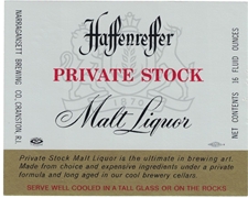 Haffenreffer Private Stock Malt Liquor Label