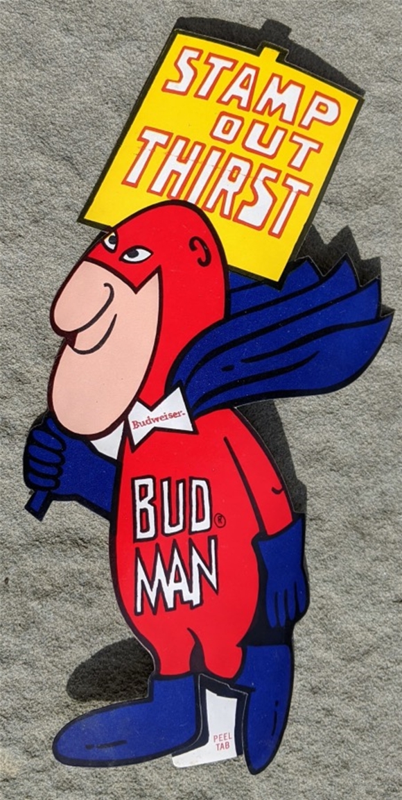 Vintage Budweiser Bud Man Sticker. 