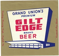 Grand Union's Premium Gilt Edge Beer Label