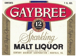 Gaybree Sparkling Malt Liquor Label