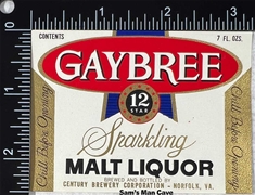 Gaybree Sparkling Malt Liquor Label