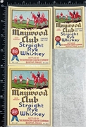 Maywood Club Straight Rye Whiskey Label Set