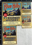 Blue Hills Bourbon Whiskey Label Set