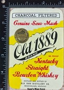 Old 1889 Whiskey Label