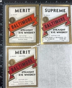 Baltimore Rye Whiskey Label Set