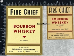 Fire Chief Bourbon Whiskey Label Set