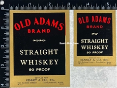 Old Adams Straight Whiskey Label Set