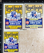 Royal Knight Distilled Dry Gin Label Set