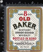 Old Baker Kentucky Straight Bourbon Whiskey Label