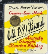 Old 1889 Whiskey Label