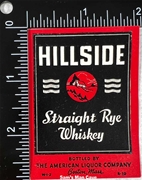 Hillside Straight Rye Whiskey Label