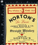 Norton's De Luxe Straight Whiskey Label