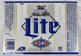Miller Lite Super Bowl XXXII Beer Label