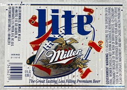 Miller Lite Football Beer Label