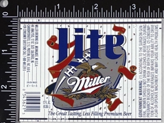 Miller Lite Football Beer Label