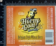 Horny Goat Belgian Style Wheat Beer Label