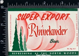 Rhinelander Super Export Beer Label