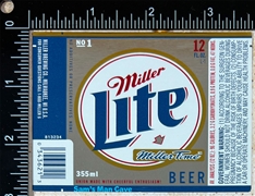 Miller Lite Beer Label