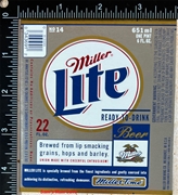 Miller Lite Beer Label