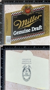 Miller Genuine Draft Checkered Beer Label