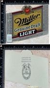 Miller Genuine Draft Light Label
