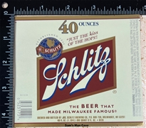 Schlitz Beer Label